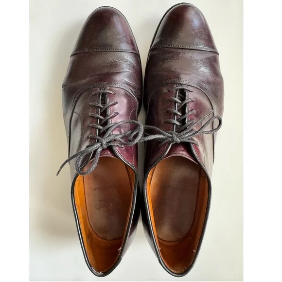 Allen Edmonds Brown Leather Cap Toe Park Avenue Lace Up Dress Shoes 10 READ